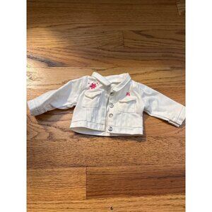 American Girl Doll White Jacket With Embroidered AG Logo